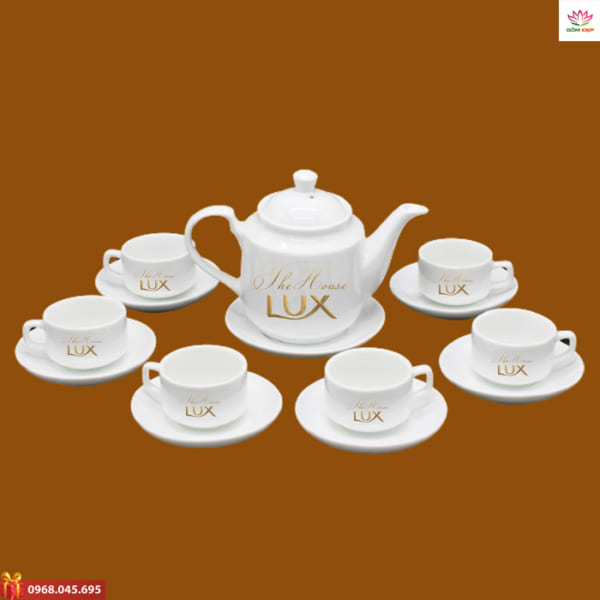 Ấm trà quà tặng in logo The House Lux