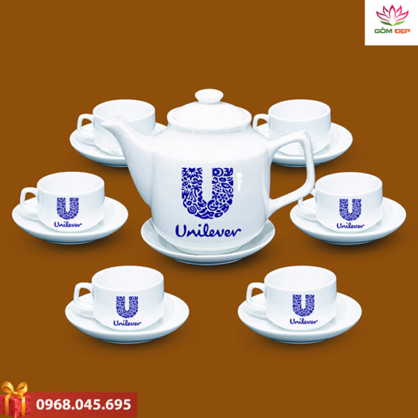 Ấm trà quà tặng in logo Unilever