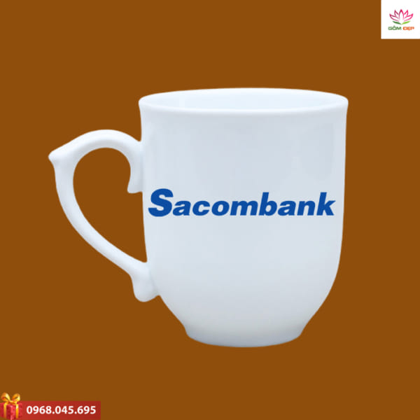 Ly sứ in logo Sacombank